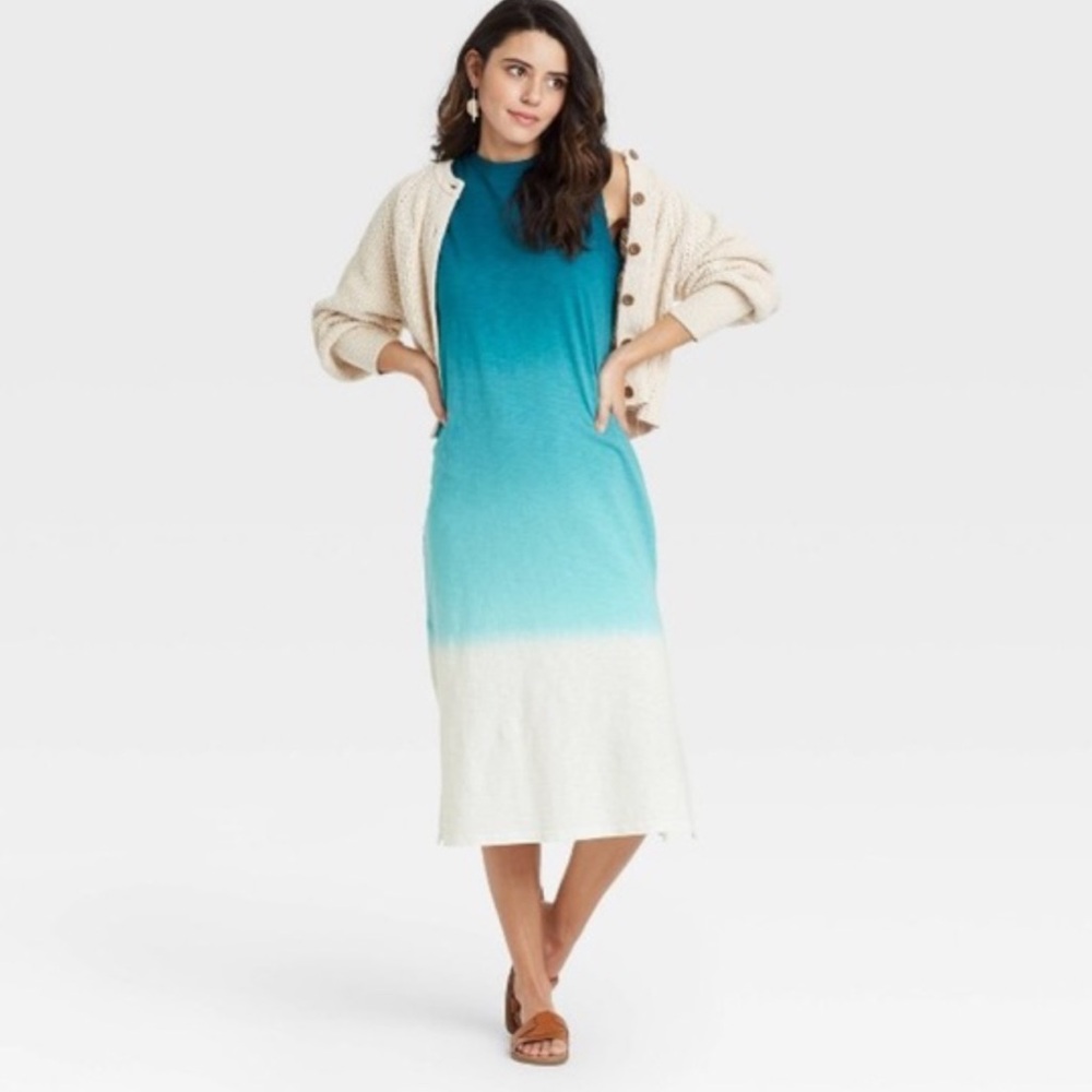 Universal Thread Teal and White Maxi Dress